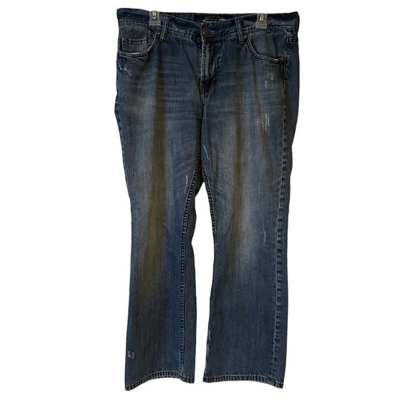 Seven7 Blue Jeans Mens 34 x 30 Straight Leg Distressed Relaxed Mid Rise - Picture 1 of 12